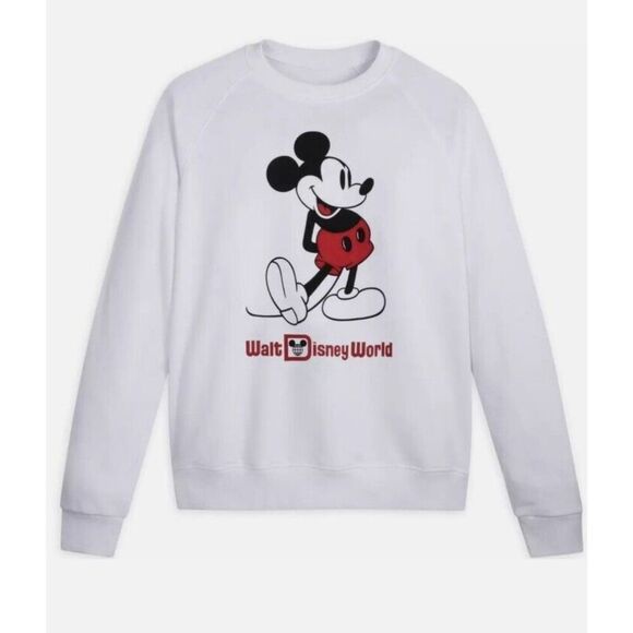Walt Disney World Sweater Adult XL White/Red Mickey Mouse Standing Parks - Picture 1 of 5